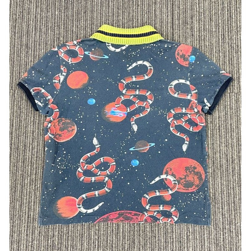 Gucci Space Animals Polo Shirt XS Size Snake Dark Navy — view 2
