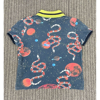 Gucci Space Animals Polo Shirt XS Size Snake Dark Navy — view 2