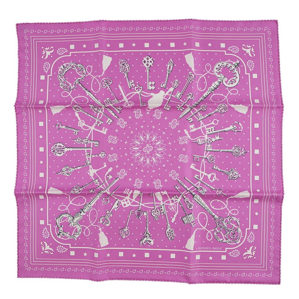 Hermes Scarf Carre 55 les Cles Bandana Silk Dot