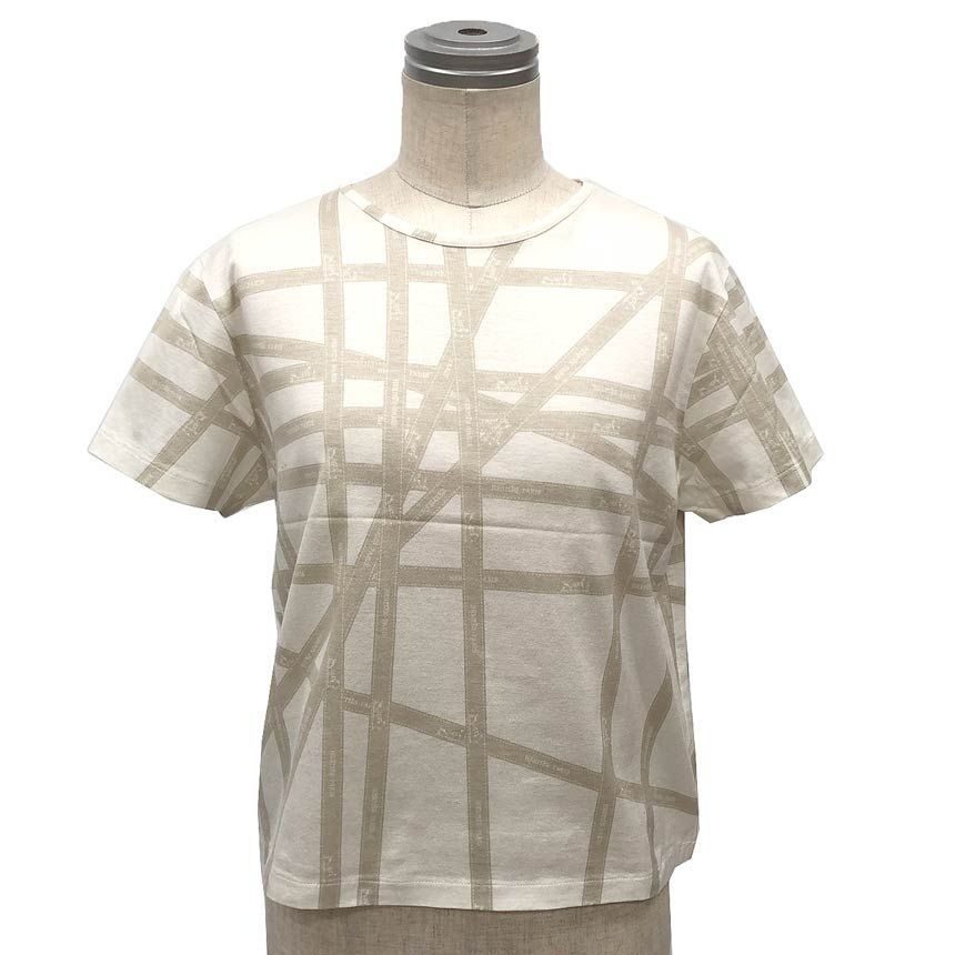 Hermes Short Sleeve T-Shirt S White Bolduc Pattern Martin Margiela Era Cotton