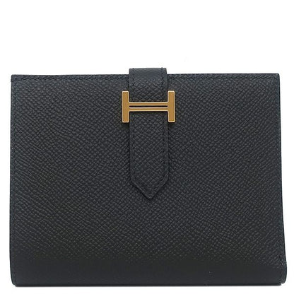 Hermes Bifold Wallet Bearn Compact Veau Epsom Black Gold
