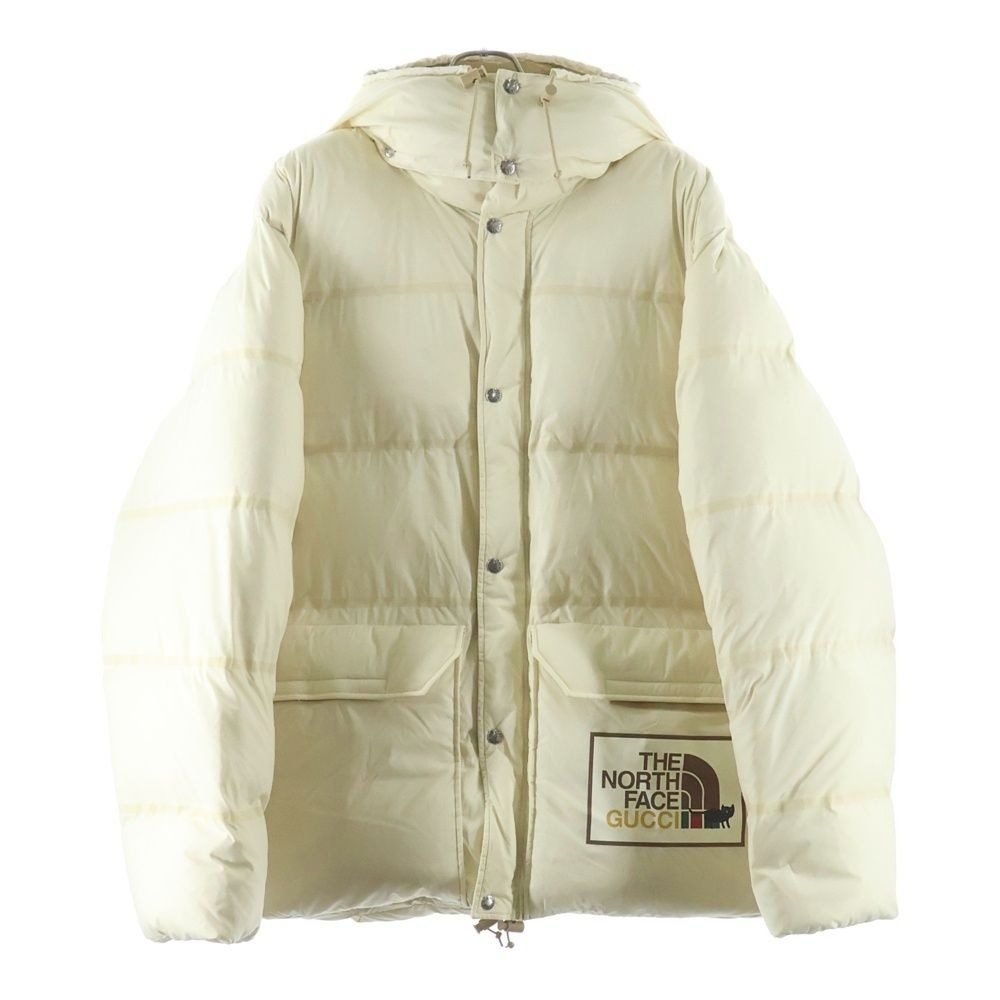Gucci the North Face Logo Patch Down Jacket Beige Ivory