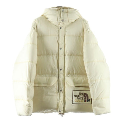 Gucci the North Face Logo Patch Down Jacket Beige Ivory