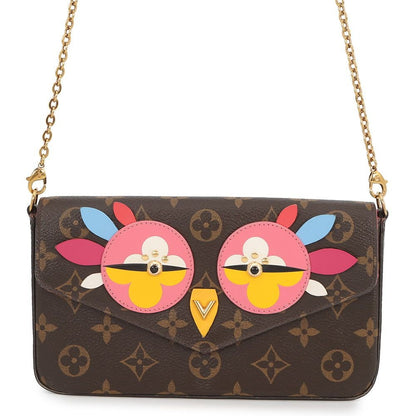 Louis Vuitton Chain Wallet Monogram Pochette Felicity la Bree Bird Pink Multicolor