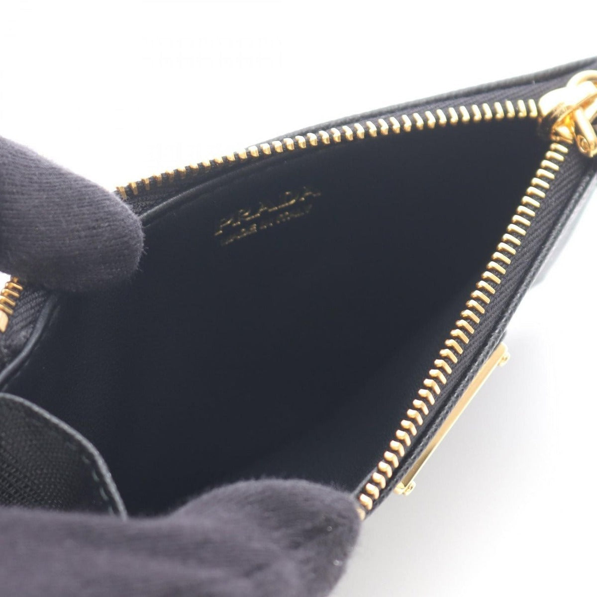 Prada Card Case Saffiano Triang 1 Mc086 Qhhf 0002 Nero Leather — view 3