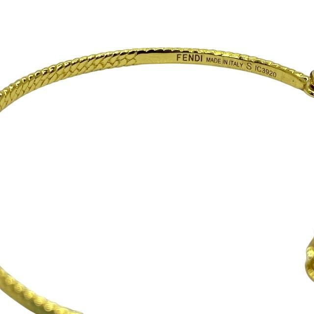 Fendi Baguette Bracelet Bangle Accessories Small FF Logo Gold [size S]