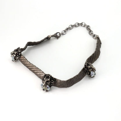 Gucci Lion Head Choker Silver Color Bijoux Necklace Accessories H7055