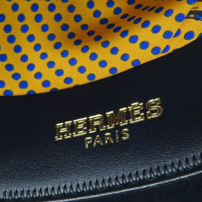 Hermes Rabbit Felt Lined 100% Silk Leather Use Felt Hat Navy 56 Made In Italy