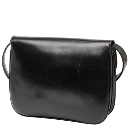 Celine Triomphe Crossbody Shoulder Bag Black Leather Women's Celine