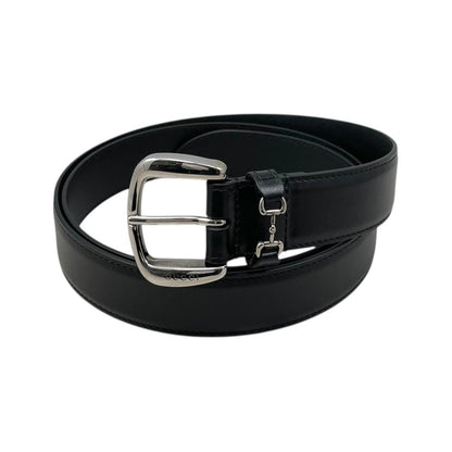 Gucci Belt Mini Horsebit Leather Black Silver