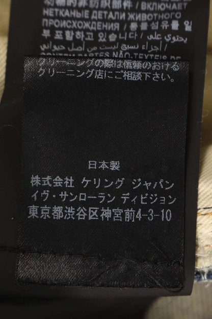 Saint Laurent Paris 622876 Y507r Leather Denim Pants With Patches Men's 30