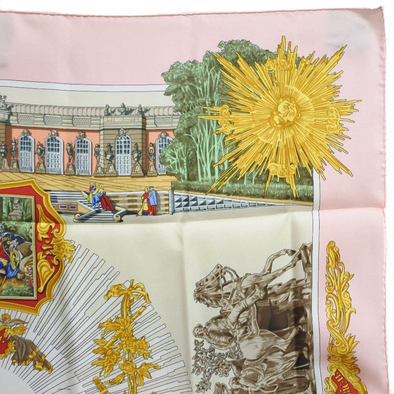 Hermes Carré 90 Sanssoucy Silk Pink Women's Scarf
