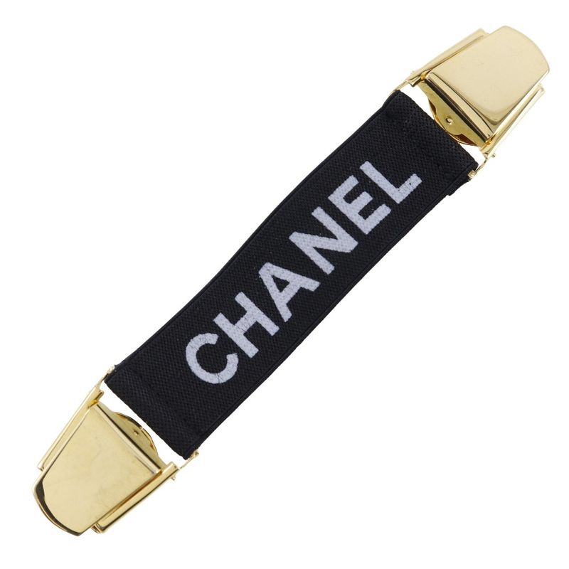 Chanel Armband Clip Logo Rubber And Gold Plated Black Ladies Miscellaneous