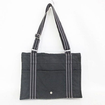 Hermes Fourre Tout Besace MM Shoulder Bag Cotton Canvas Black Gray