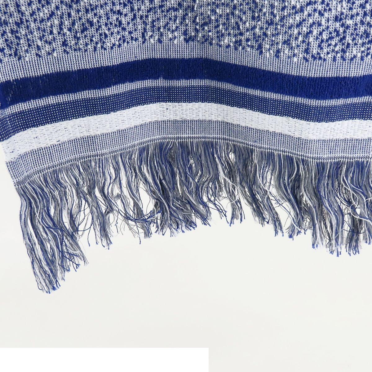 Chanel Pile Scarf Blue White Cotton — view 7