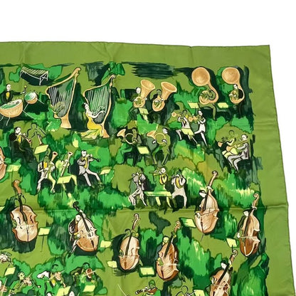 Hermes Carre 90 Silk Scarf Concerto Green