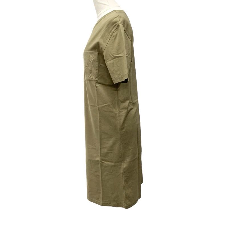 Hermes Dress Khaki Cotton Embroidery Chaine D'ancre