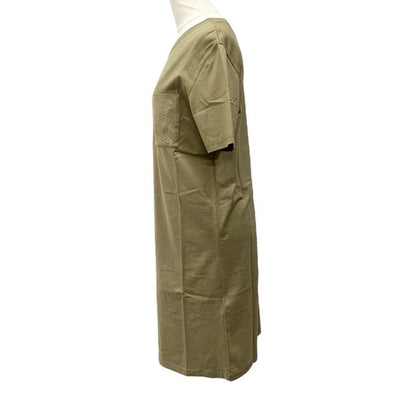 Hermes Dress Khaki Cotton Embroidery Chaine D'ancre