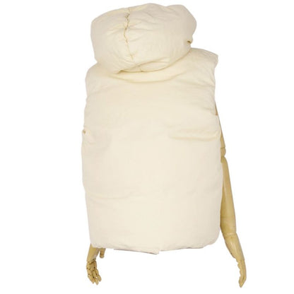 Celine Vest 2-way Hooded Down Vest Cotton Silk Outerwear Women's Made In France