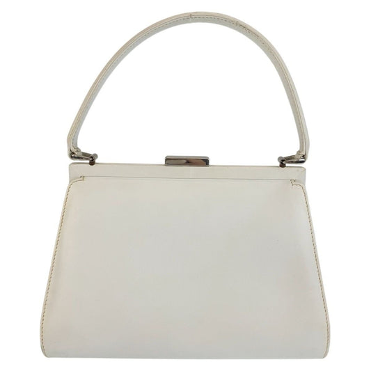 Gucci White Silver Leather Handbag