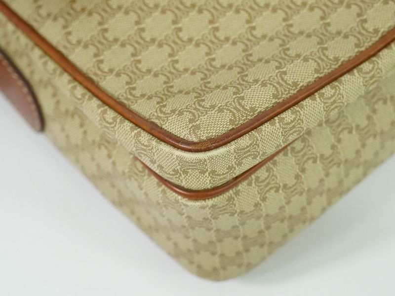 Authentic Celine Macadam Shoulder Bag Pochette PVC Beige Macadam Bag Pre-owned