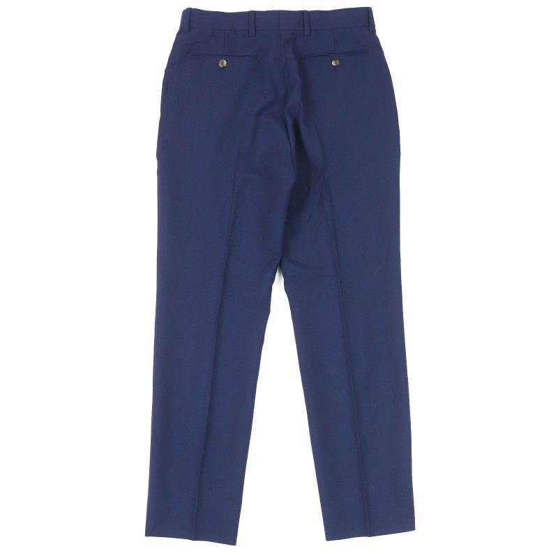 Gucci 698813 Wool Mohair GG Marmont Webline Slacks Pants Blue 46 Made In Italy