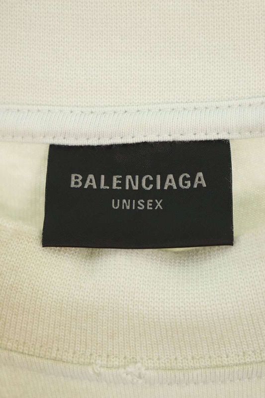 Balenciaga 23SS 739028 Tovn2 Crushed Dust Finish Wappen T-shirt Men's 4