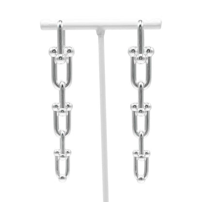 Tiffany & Co Hardware Graduated Links 925 Silver Ladies 22.5g Earrings
