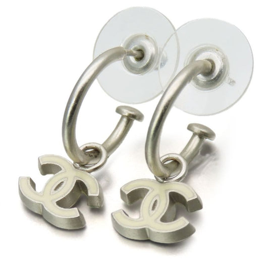 Chanel Coco Mark Metal White Silver Hardware Accessories Plated Half