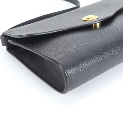 Vintage Christian Dior CD Logo Leather Shoulder Bag Crossbody Black Women EUE