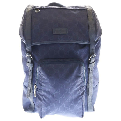 Gucci GG Logo Nylon Backpack Blue