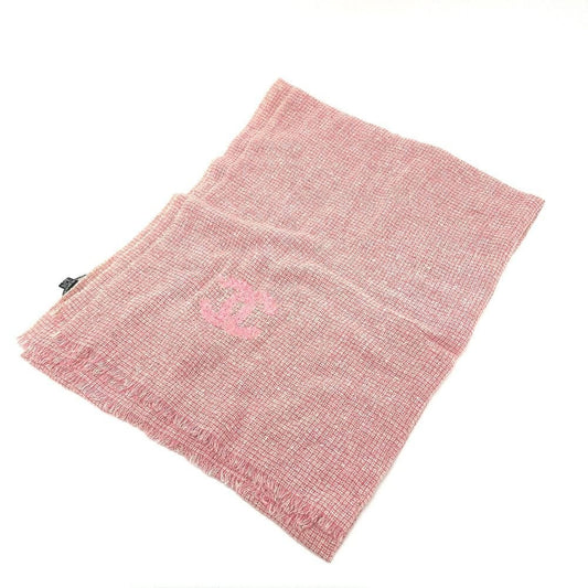 Chanel Stole Coco Mark Wool Pink
