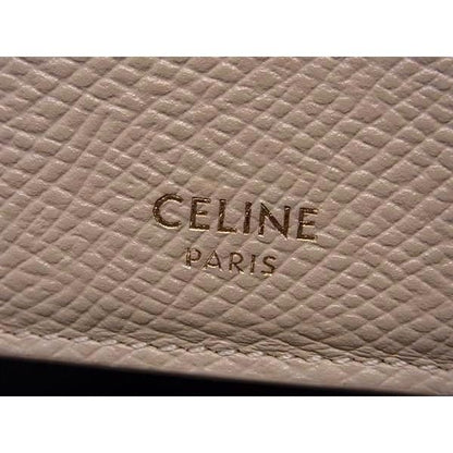 Celine Coin Case Fragment Beige Leather Card Gold — view 4