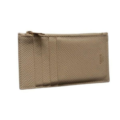 Celine Coin Case Fragment Beige Leather Card Gold