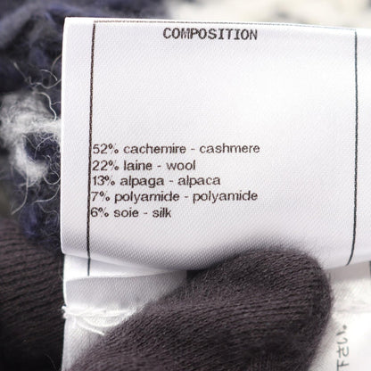 Chanel Knit Top CC Logo Button Cashmere Wool Navy White — view 5