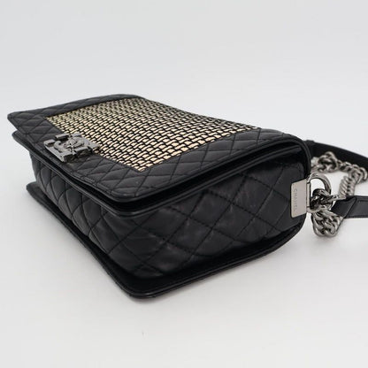 Chanel Boy Chanel Matelasse Chain Shoulder Bag Leather Lambskin Light Beige