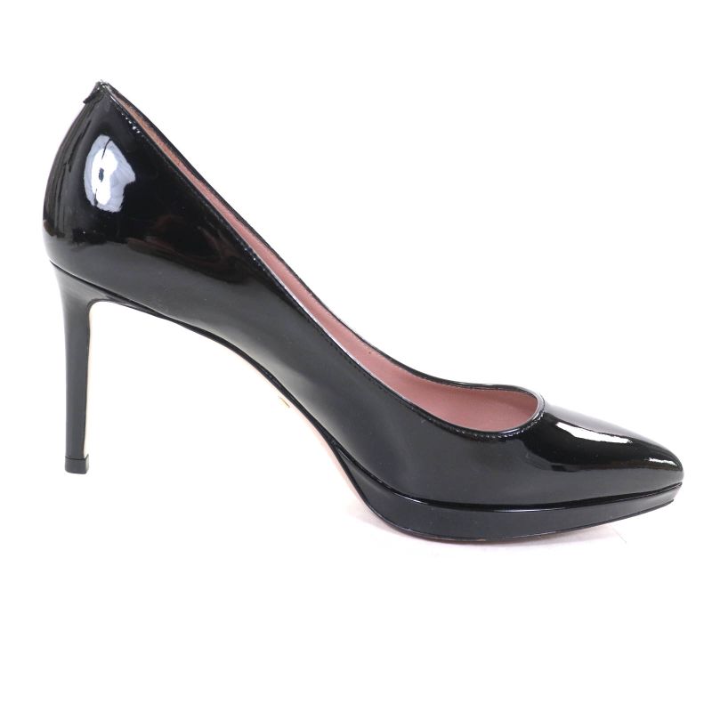 Gucci 388314 Interlocking G Pointed Toe Patent Leather Pumps Black 36 With Box