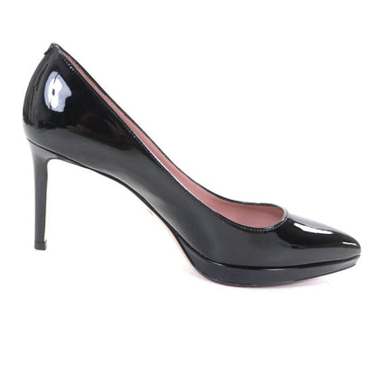 Gucci 388314 Interlocking G Pointed Toe Patent Leather Pumps Black 36 With Box