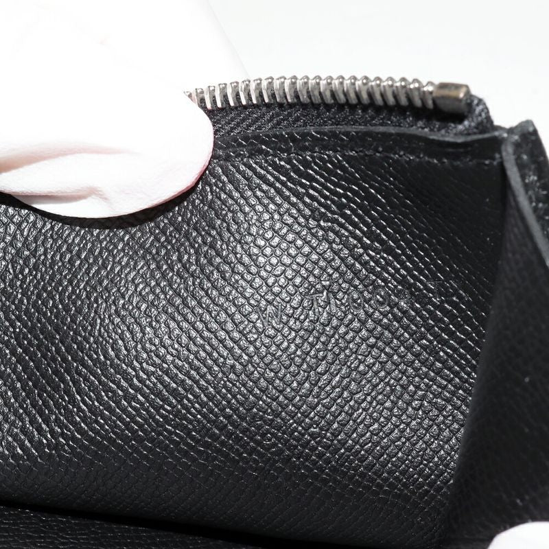 Hermes Long Zipper Wallet With Coin Purse Bearn Souffle Vaume D'adam Black