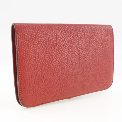 Hermes Dogon Togo Red/gold Hardware □P Ladies Long Wallet