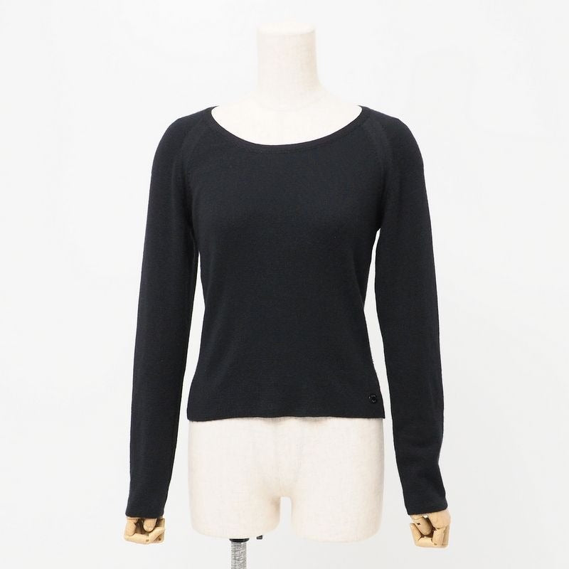 Chanel Vintage Sweater Size 38 Long Sleeve Knitted 99 A Cashmere Silk