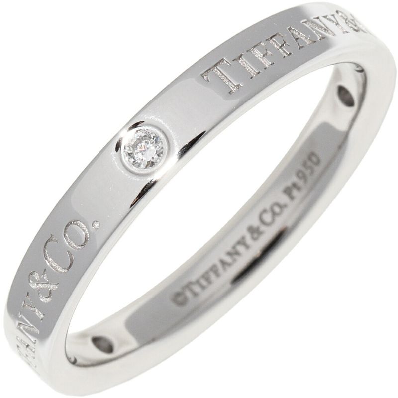 Tiffany & Co Ring Pt950 Diamond 3P (007ct) T&CO Band Ring Flat Band Ring Width