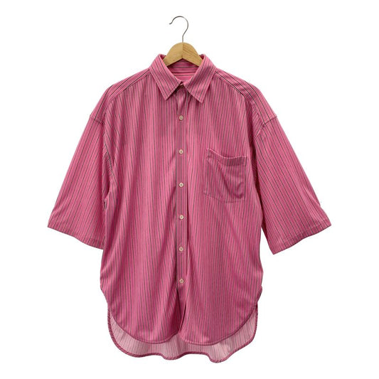 Balenciaga - Striped Over Silhouette Stretch Shirt - 36 - Pink - Mens
