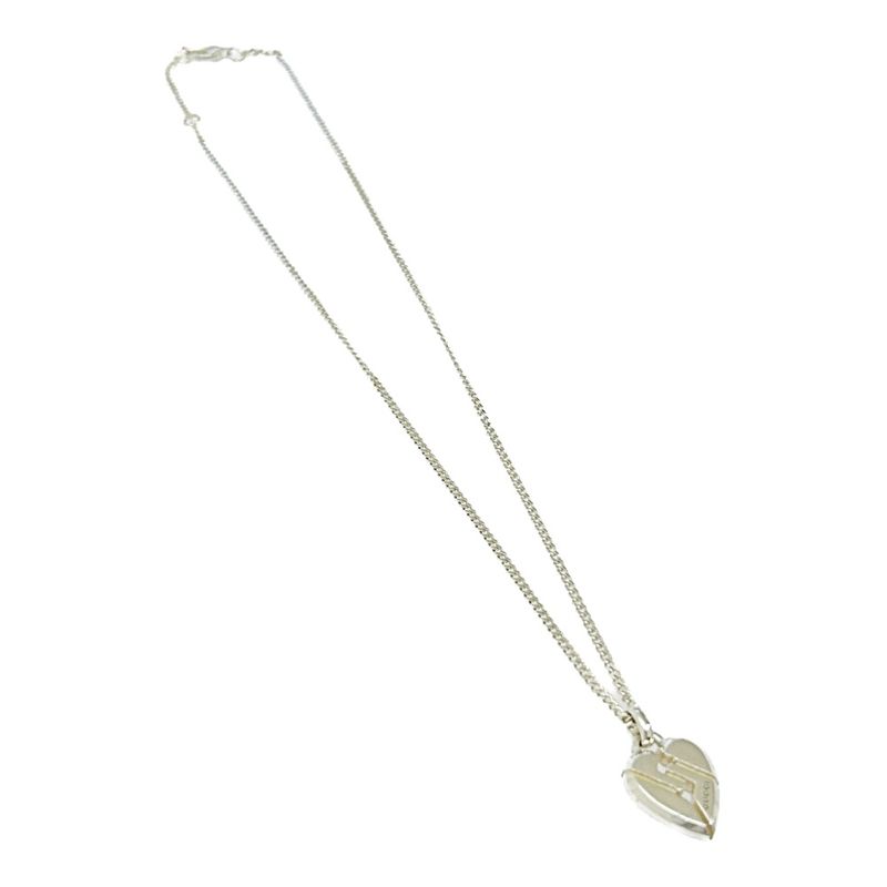 Gucci Silver Knot Heart Necklace 10.9g 925 Engraved 304928 Necklace