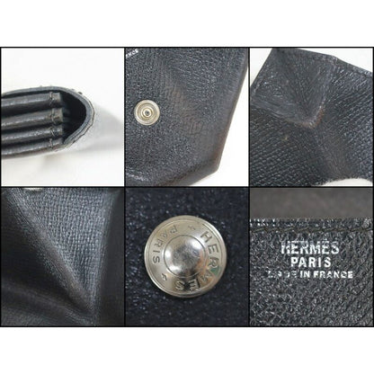 Hermes Levain Quatre Black Silver Courchevel C Carved Shoulder Bag X — view 7