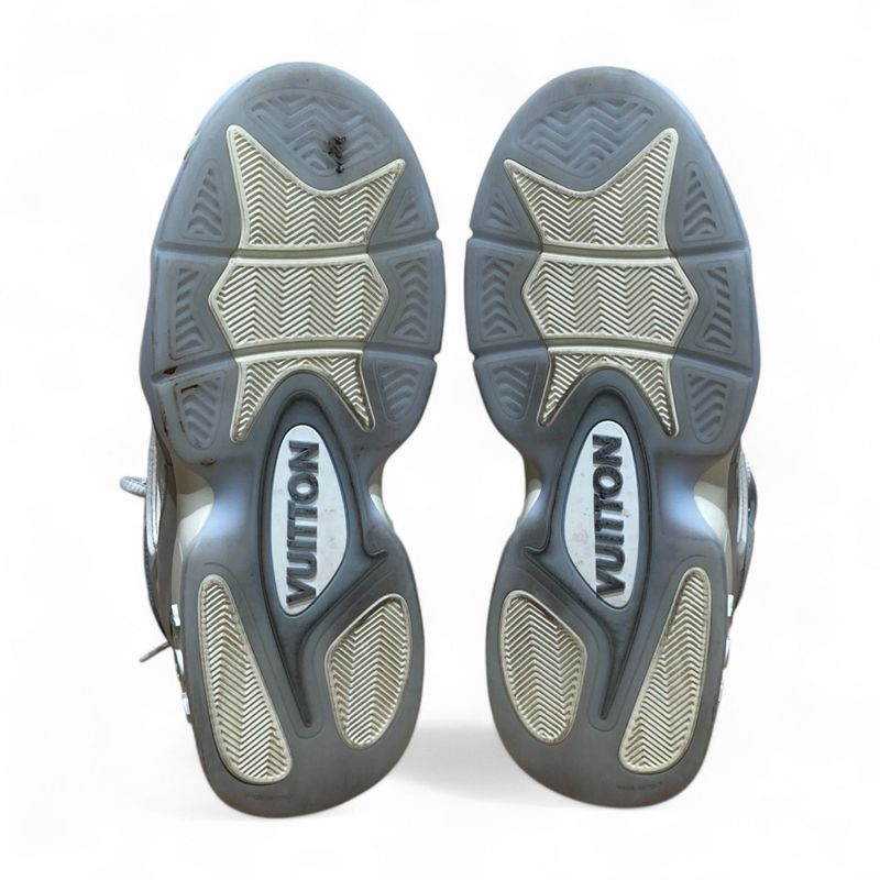 Louis Vuitton Go0263 23AW LV Trainer 2 Sneaker "gris" Men's White And Grey 8 1 2