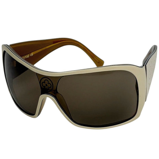 Louis Vuitton Logo Sunglasses Eyewear Monogram Mahina Acetate Beige