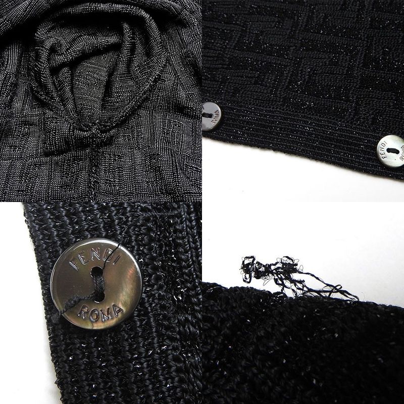 Fendi Cardigan Long Sleeve Black Fashionable Apparel Women Fendi Cardigan Black