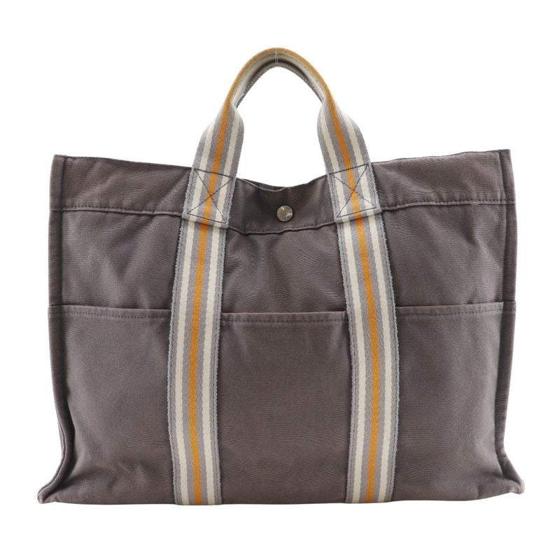 Hermes Fourre Tout MM Ginza Limited Edition Tote Bag Cotton Canvas Gray