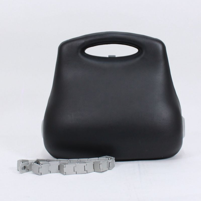 Chanel Hip Bag Lambskin Black Shoulder Silver